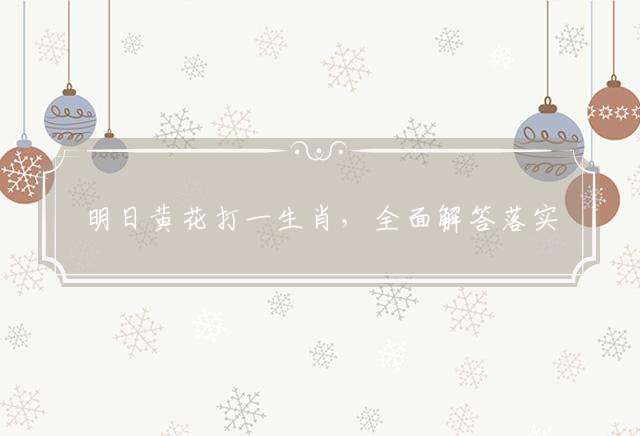 明日黄花打一生肖，全面解答落实